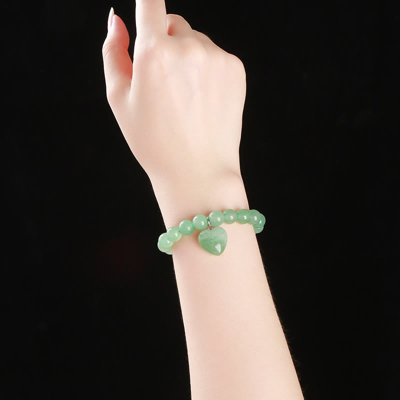 Buddha Stones, verschiedene Kristalle, grüner Aventurin, Liebesherz-Balance-Armband - image 9