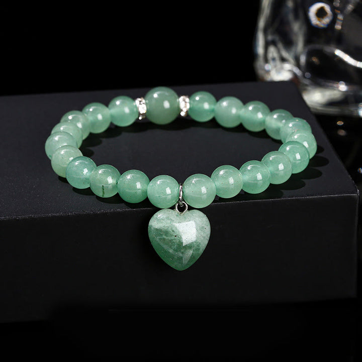 Buddha Stones, verschiedene Kristalle, grüner Aventurin, Liebesherz-Balance-Armband - Grüner Aventurin (Handgelenkumfang: 14-16 cm) - 10 mm - image 0