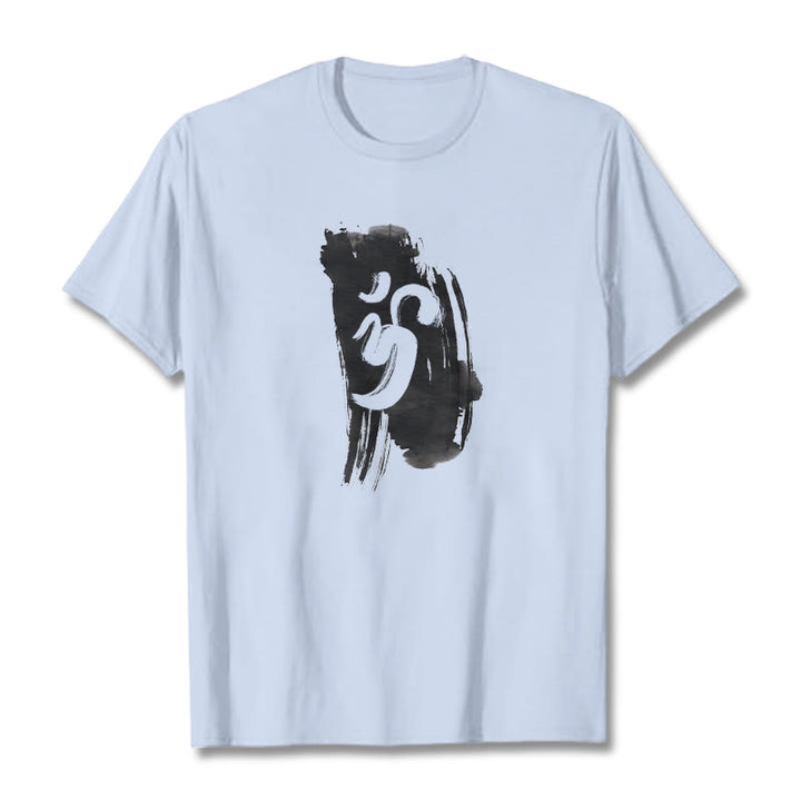 Buddha Stones ​​OM Tinte Hintergrund Baumwolle T-shirt - Hellcyan - 2XL - image 11