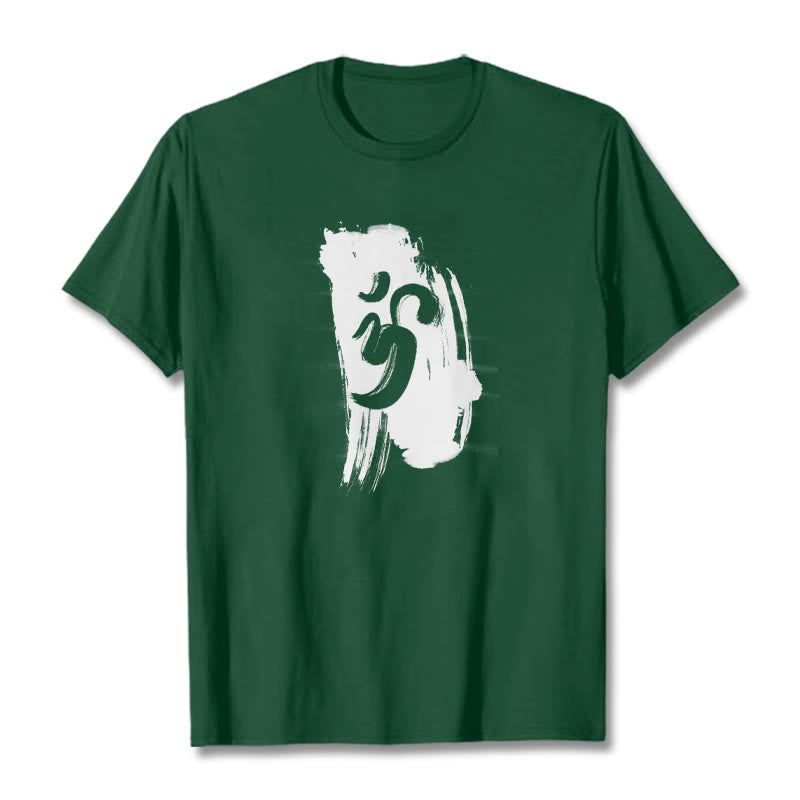 Buddha Stones ​​OM Tinte Hintergrund Baumwolle T-shirt - Waldgrün - 2XL - image 9