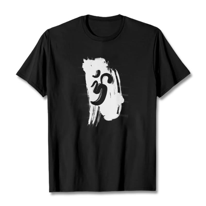 Buddha Stones ​​OM Tinte Hintergrund Baumwolle T-shirt - Schwarz - 2XL - image 0