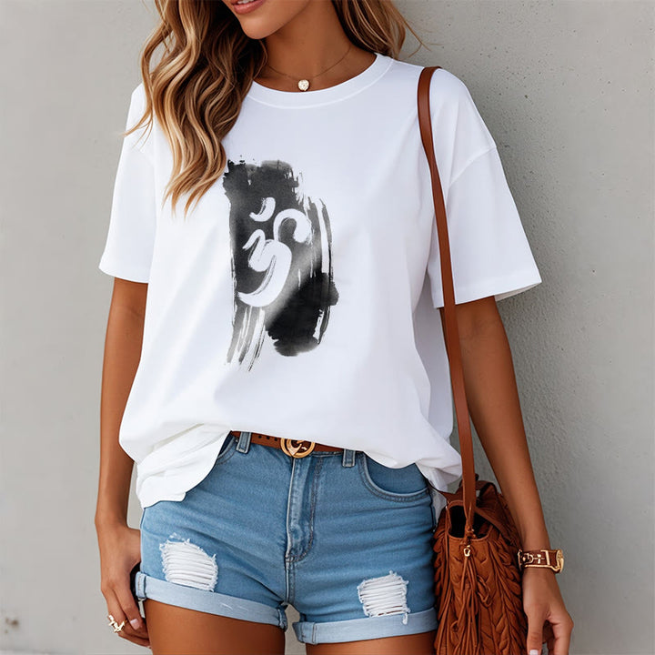 Buddha Stones ​​OM Tinte Hintergrund Baumwolle T-shirt - image 7