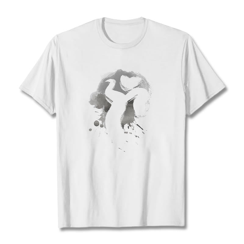 Buddha Stones OM Schwan Baumwolle T-Shirt - Weiß - 2XL - image 7