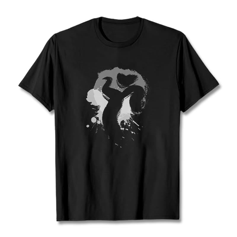 Buddha Stones OM Schwan Baumwolle T-Shirt - Schwarz - 2XL - image 1