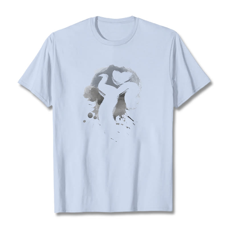 Buddha Stones OM Schwan Baumwolle T-Shirt - HellCyan - 2XL - image 12