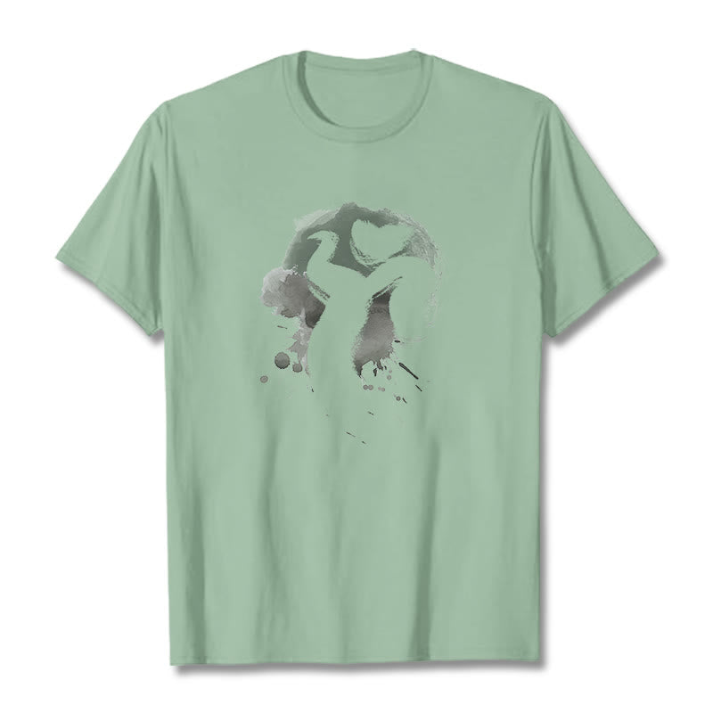Buddha Stones OM Schwan Baumwolle T-Shirt - Blassgrün - 2XL - image 19