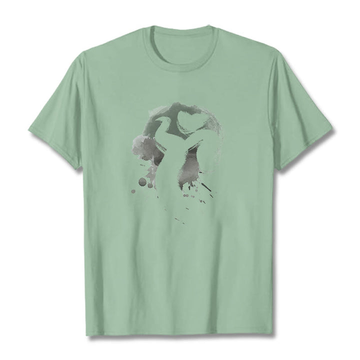 Buddha Stones OM Schwan Baumwolle T-Shirt - Blassgrün - 2XL - image 19