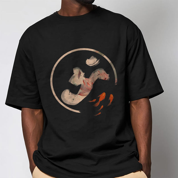 Buddha Stones ​​OM Lotus Koi Fisch Baumwolle T-shirt - image 8