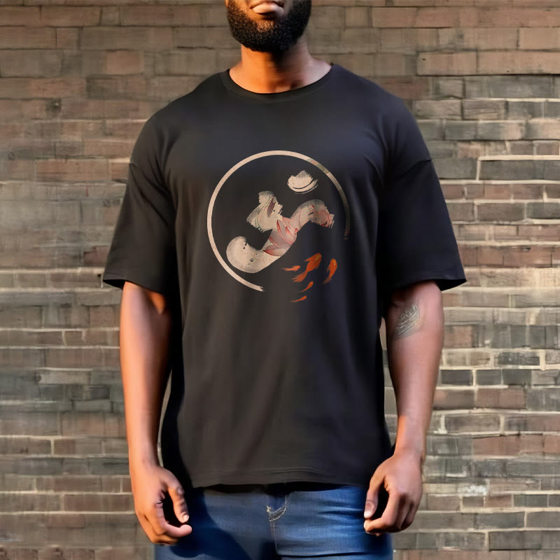 Buddha Stones ​​OM Lotus Koi Fisch Baumwolle T-shirt - image 9