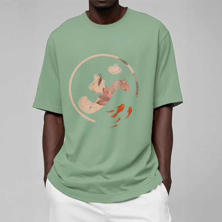 Buddha Stones ​​OM Lotus Koi Fisch Baumwolle T-shirt - image 17