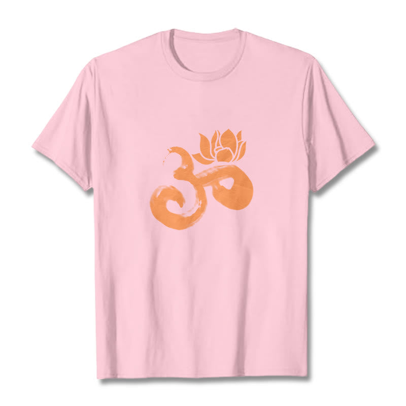 Buddha Stones ​​OM Lotus Blume Baumwolle T-shirt - Hellrosa - 2XL - image 13