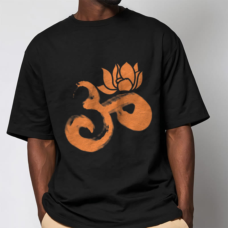 Buddha Stones OM Lotus Blume Baumwolle T-shirt