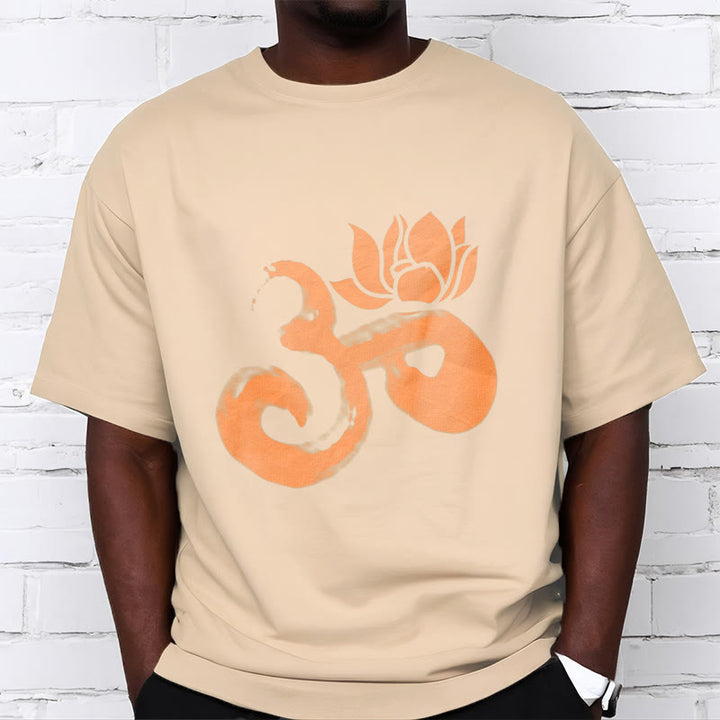 Buddha Stones ​​OM Lotus Blume Baumwolle T-shirt - image 1