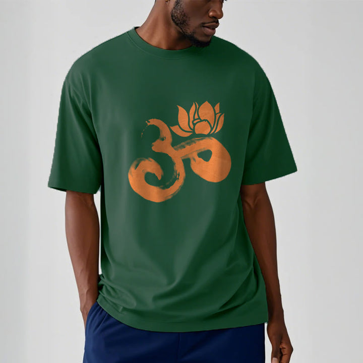 Buddha Stones OM Lotus Blume Baumwolle T-shirt