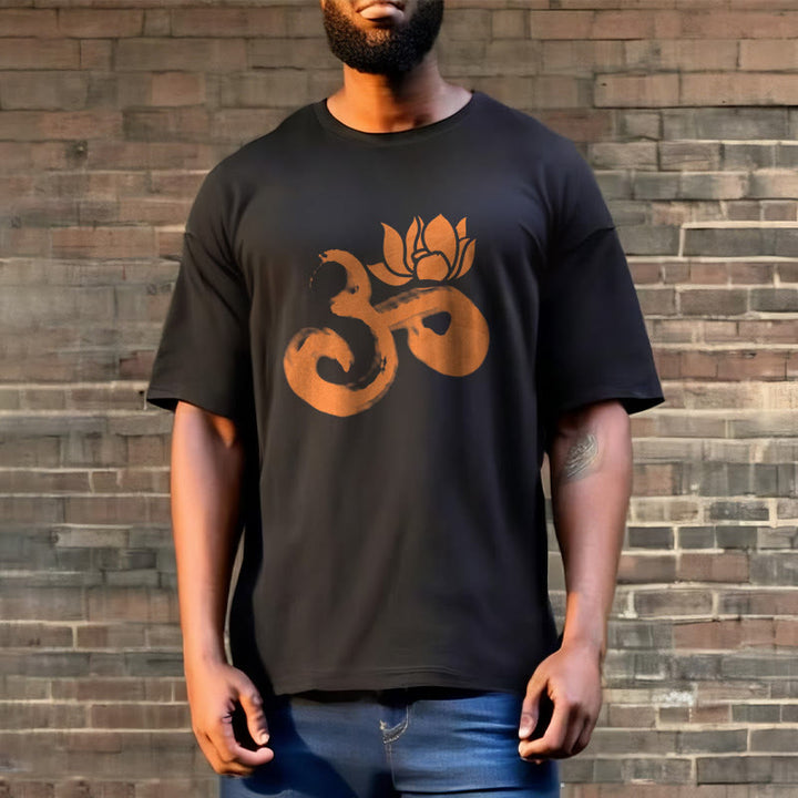 Buddha Stones OM Lotus Blume Baumwolle T-shirt