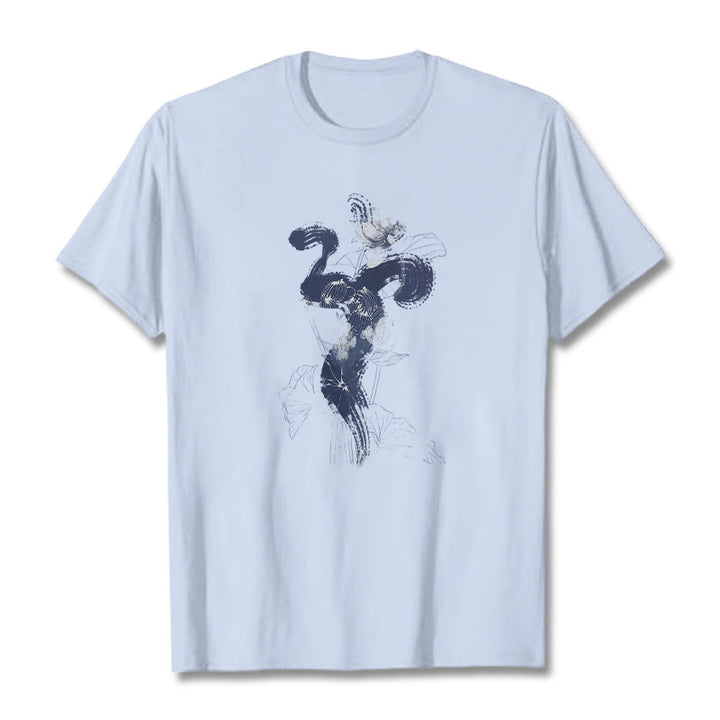 Buddha Stones ​​OM Lotus Blume Hintergrund Baumwolle T-shirt - Hellcyan - 2XL - image 19