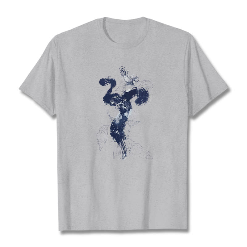 Buddha Stones ​​OM Lotus Blume Hintergrund Baumwolle T-shirt - Hellgrau - 2XL - image 21