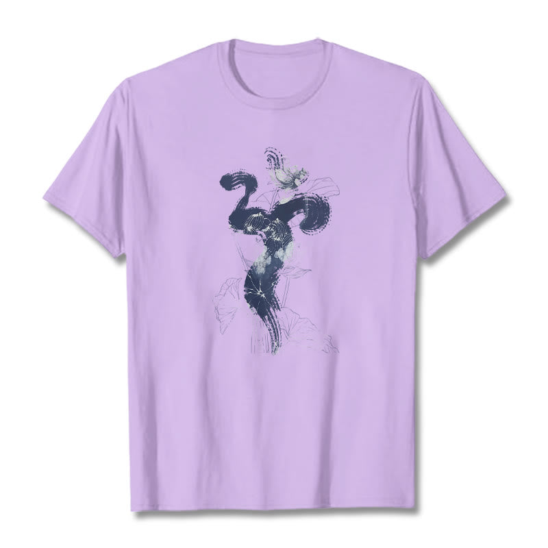 Buddha Stones ​​OM Lotus Blume Hintergrund Baumwolle T-shirt - Pflaume - 2XL - image 16