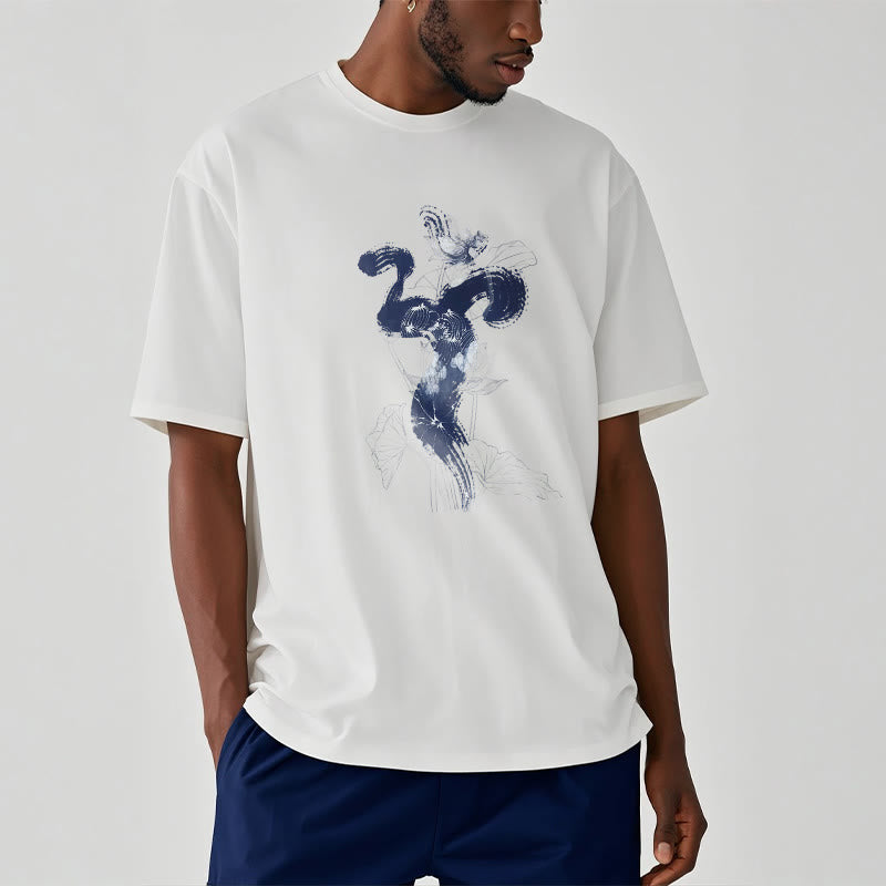 Buddha Stones ​​OM Lotus Blume Hintergrund Baumwolle T-shirt - image 3