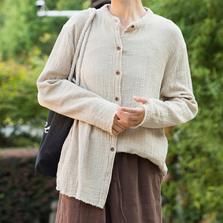 Buddha Stones Literarische künstlerische doppellagige Sandwäsche-Baumwollleinenkleidung - image 8
