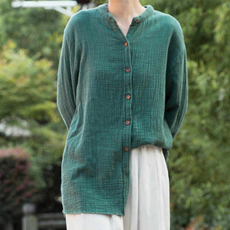 Buddha Stones Literarische künstlerische doppellagige Sandwäsche-Baumwollleinenkleidung - image 32