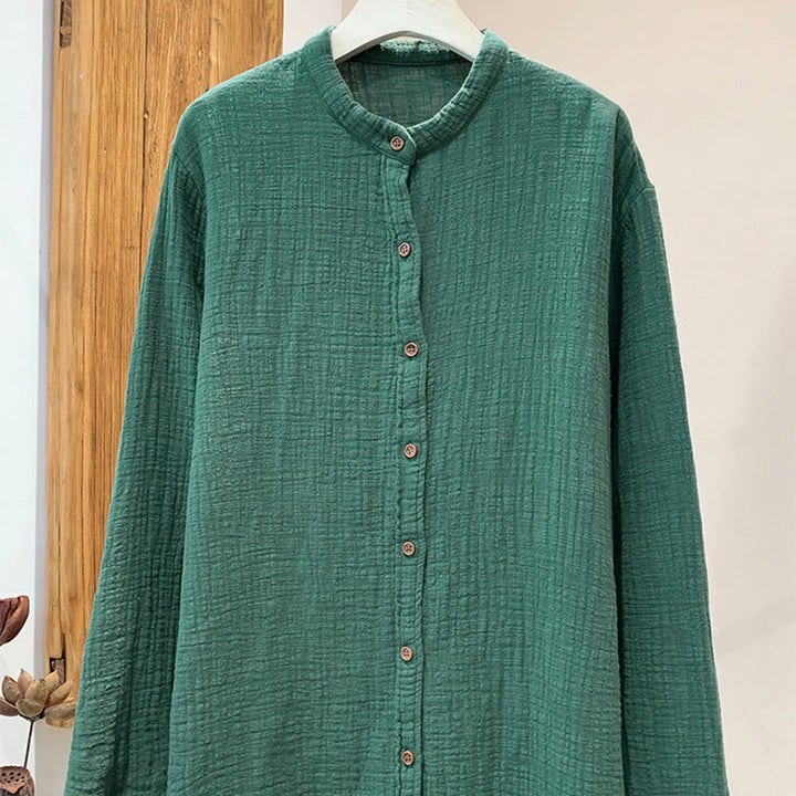 Buddha Stones Literarische künstlerische doppellagige Sandwäsche-Baumwollleinenkleidung - Mittelaquamarin - US2, UK/AU6, EU34 (M) - image 25