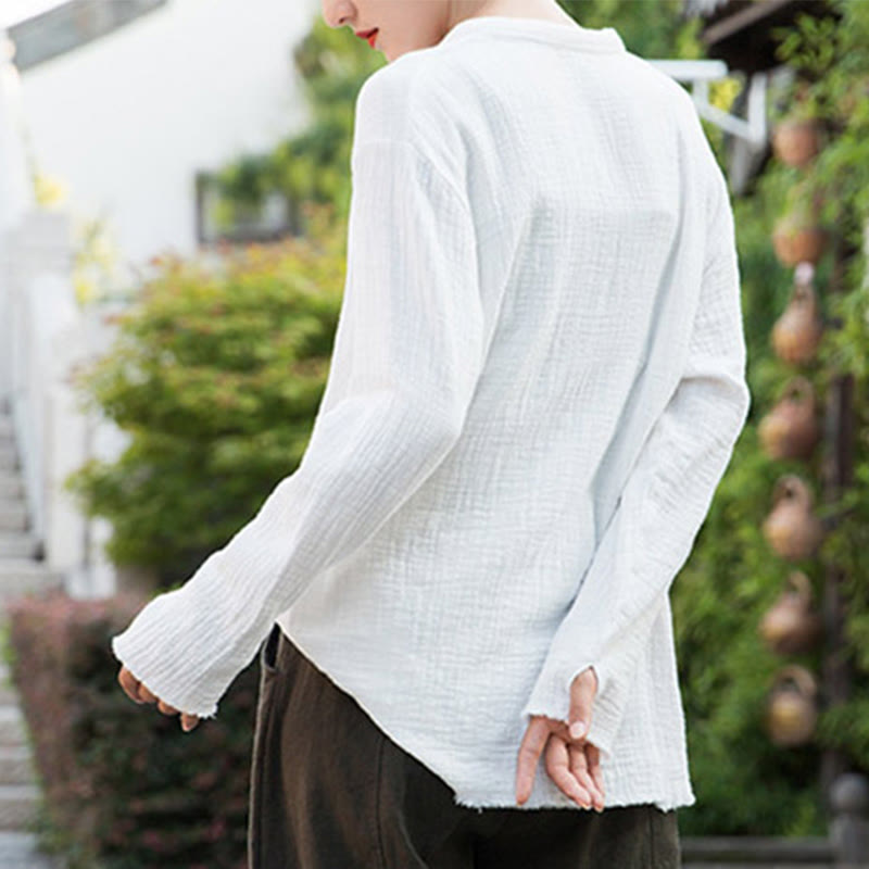 Buddha Stones Literarische künstlerische doppellagige Sandwäsche-Baumwollleinenkleidung - image 24