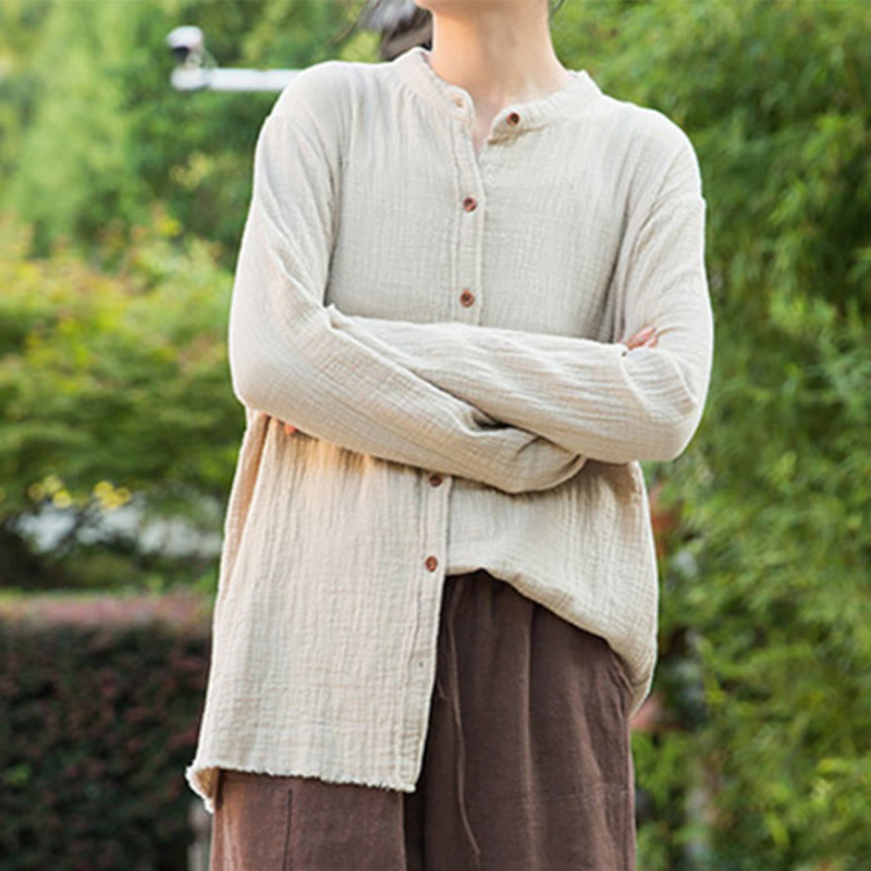 Buddha Stones Literarische künstlerische doppellagige Sandwäsche-Baumwollleinenkleidung - image 9