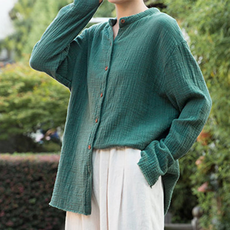 Buddha Stones Literarische künstlerische doppellagige Sandwäsche-Baumwollleinenkleidung - image 28