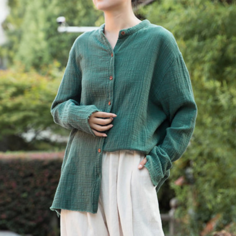 Buddha Stones Literarische künstlerische doppellagige Sandwäsche-Baumwollleinenkleidung - image 30