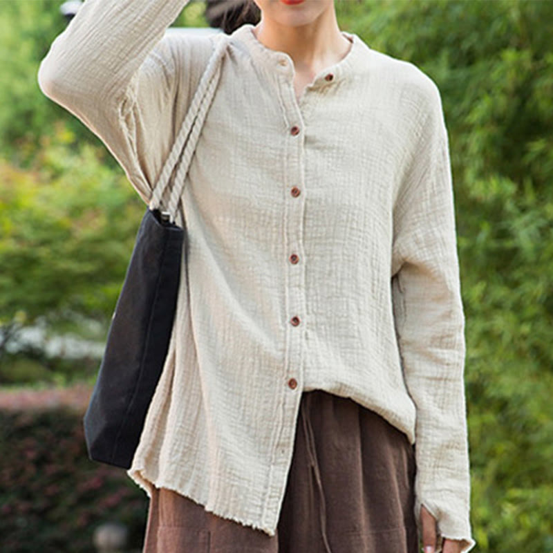 Buddha Stones Literarische künstlerische doppellagige Sandwäsche-Baumwollleinenkleidung - image 7