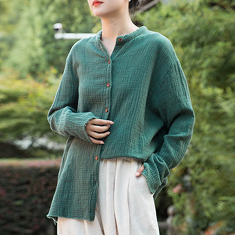 Buddha Stones Literarische künstlerische doppellagige Sandwäsche-Baumwollleinenkleidung - image 33