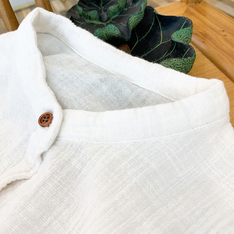 Buddha Stones Literarische künstlerische doppellagige Sandwäsche-Baumwollleinenkleidung - image 12