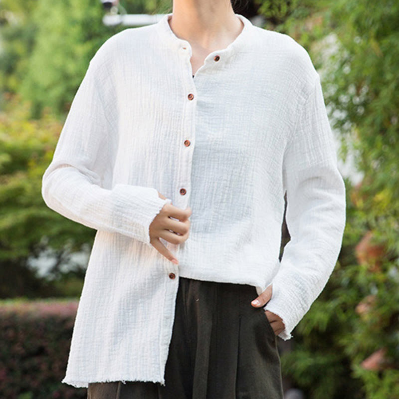 Buddha Stones Literarische künstlerische doppellagige Sandwäsche-Baumwollleinenkleidung - image 18