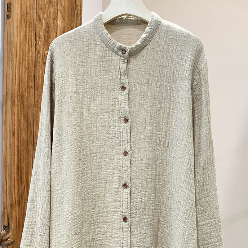 Buddha Stones Literarische künstlerische doppellagige Sandwäsche-Baumwollleinenkleidung - Leinen - US2, UK/AU6, EU34 (M) - image 0