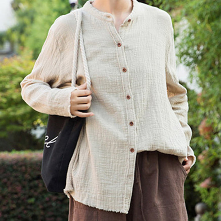 Buddha Stones Literarische künstlerische doppellagige Sandwäsche-Baumwollleinenkleidung - image 3