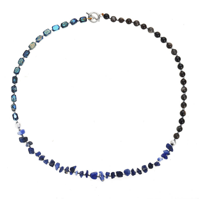 Buddha Stones Kaiserstein Sodalith Goldglanz Obsidian Balance Dreifach-Wickelarmband - image 11