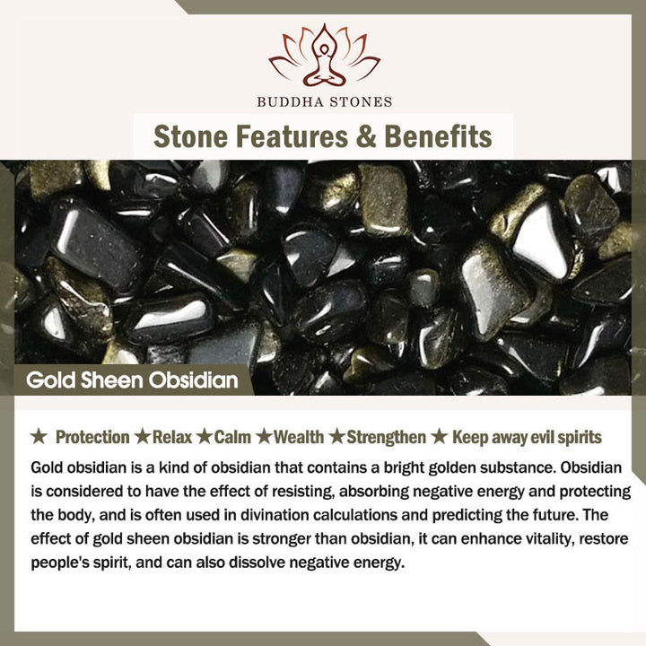 Buddha Stones Kaiserstein Sodalith Goldglanz Obsidian Balance Dreifach-Wickelarmband - image 8