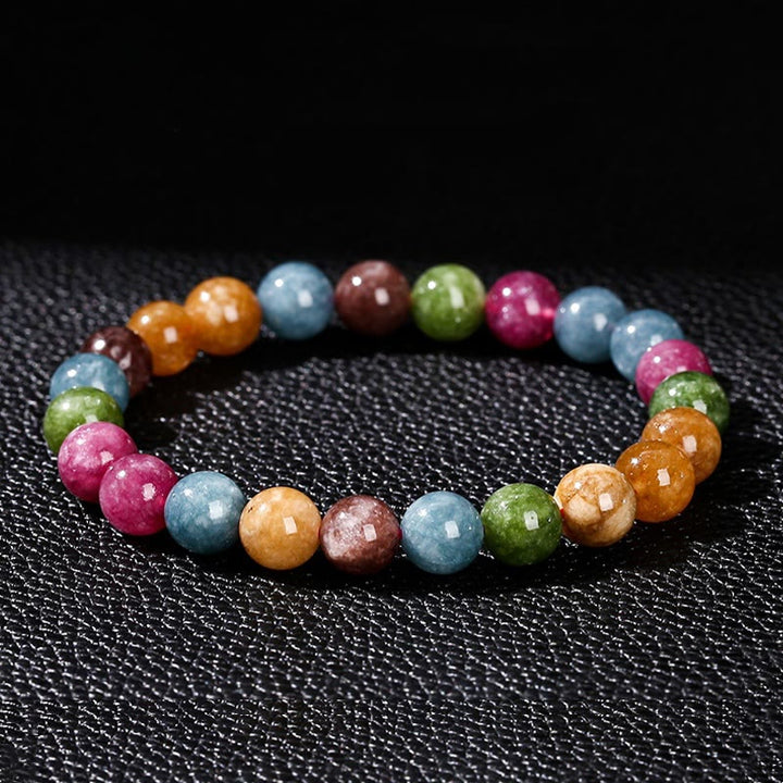 Buddha Stones Mehrfarbiges Turmalin-Positiv-Armband