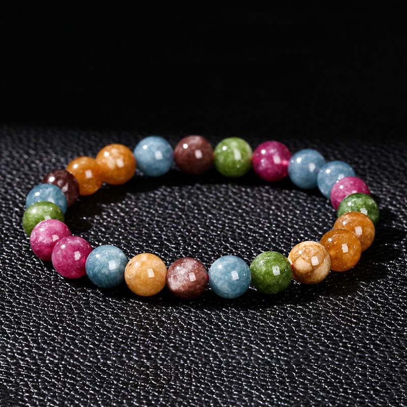 Buddha Stones Mehrfarbiges Turmalin-Positiv-Armband - Turmalin (Handgelenkumfang: 14-16 cm) - 10 mm - image 0