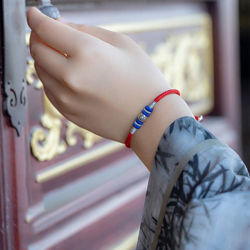 Schutzarmband mit Buddha Stones und roten chinesischen Schriftzeichen