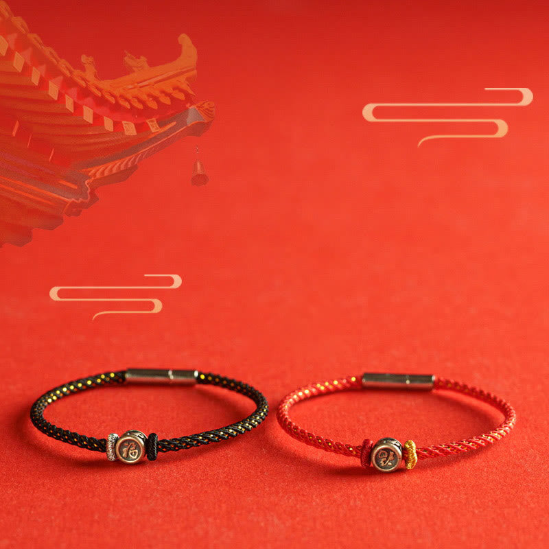 Buddha Stones , geflochtene Schnur, 925 Sterling Silber, Fu-Charakter, Glaube-Armband - image 14
