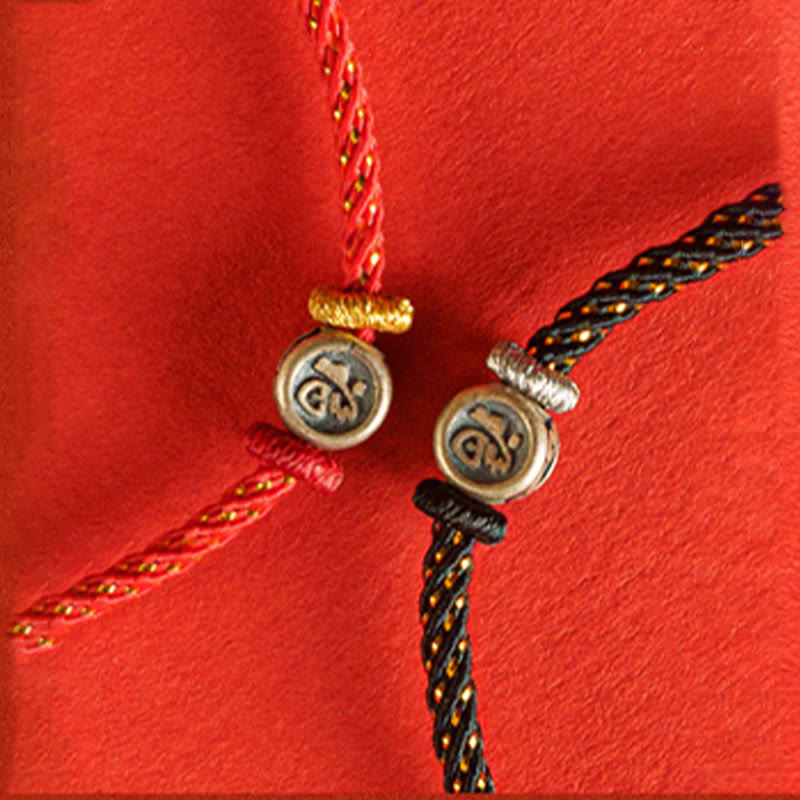 Buddha Stones , geflochtene Schnur, 925 Sterling Silber, Fu-Charakter, Glaube-Armband - image 11