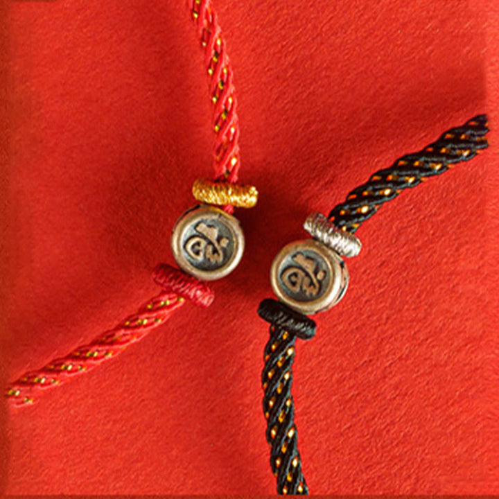 Buddha Stones , geflochtene Schnur, 925 Sterling Silber, Fu-Charakter, Glaube-Armband - image 11