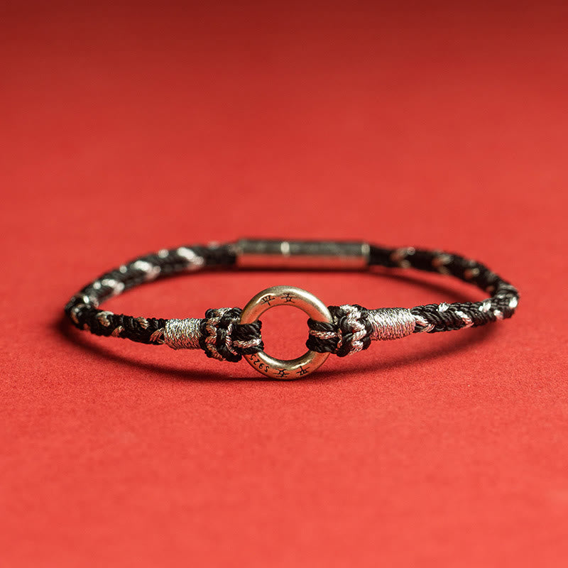 Buddha Stones Rote Schnur 925 Sterling Silber Glücksarmband - Schwarz - 19 cm - image 2