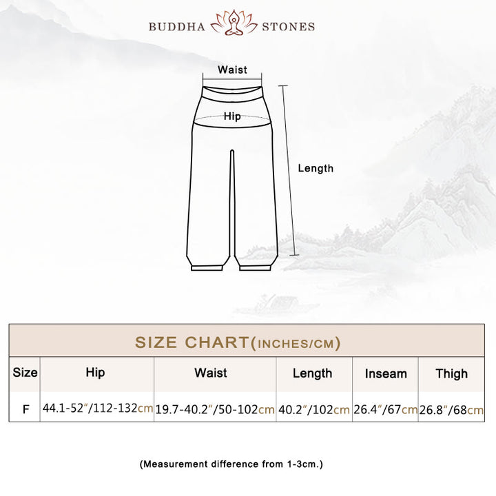 Buddha Stones Hippie-Hose, Baggy-Boho-Lounge-Hose mit hoher Taille und Taschen, Damen-Yogahose