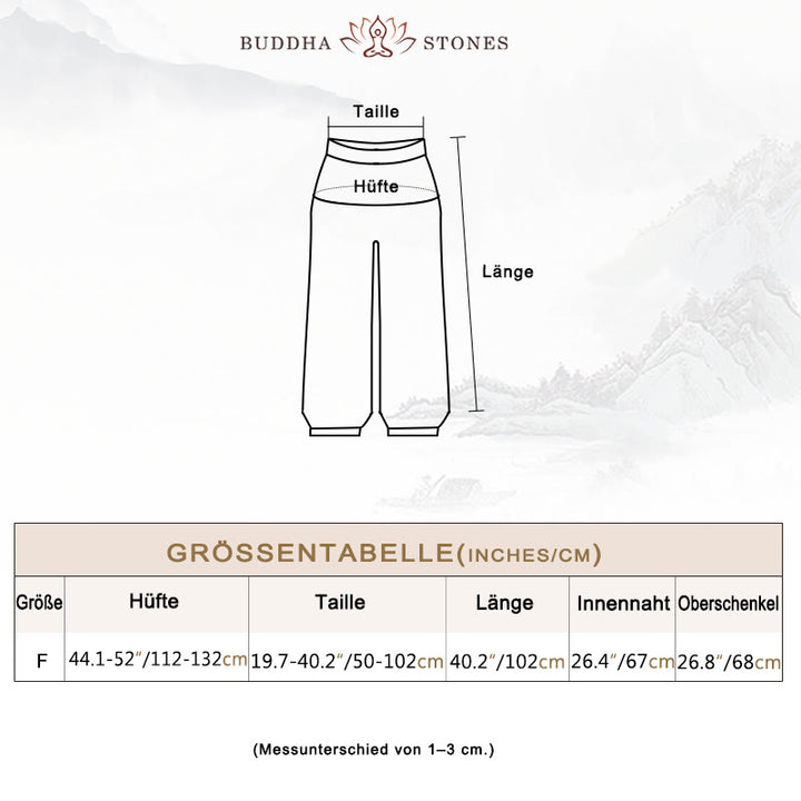 Buddha Stones Hippie-Hose, Baggy-Boho-Lounge-Hose mit hoher Taille und Taschen, Damen-Yogahose