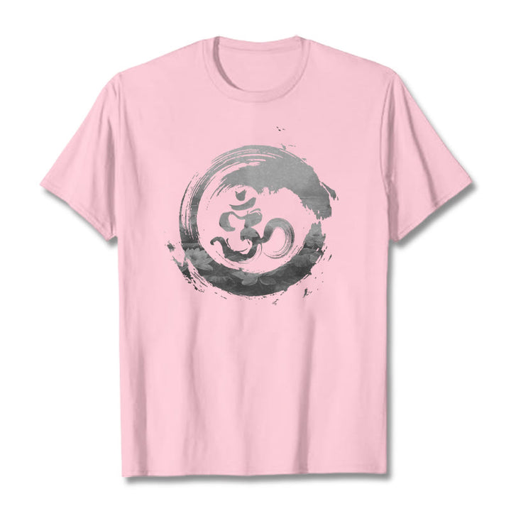 Buddha Stones ​​Om Lotus Baumwolle T-shirt - Hellrosa - 2XL - image 17
