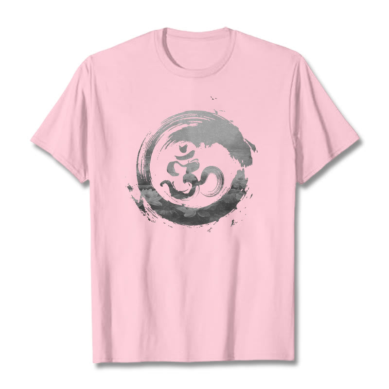 Buddha Stones ​​Om Lotus Baumwolle T-shirt - Hellrosa - 2XL - image 16