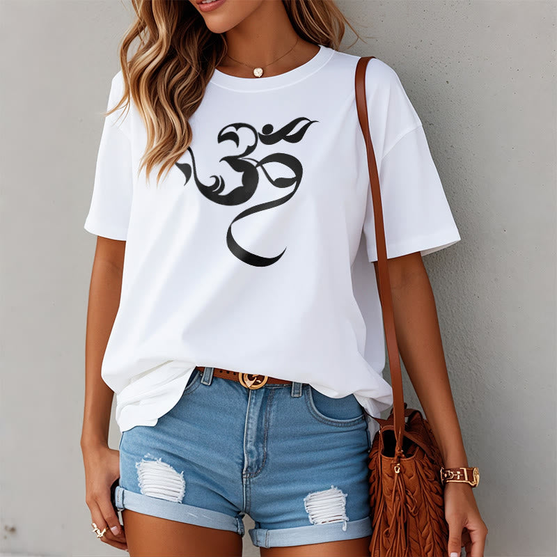 T-Shirt aus Baumwolle mit Buddha Stones und Om-Figur-Design - image 8